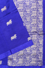 Handwoven Royal Indigo Blue Banarasi Katan Silk Saree