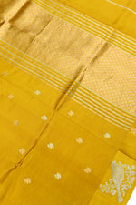 Handwoven Mustard Gold Banarasi  Katan Silk Saree