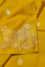 Handwoven Mustard Gold Banarasi  Katan Silk Saree