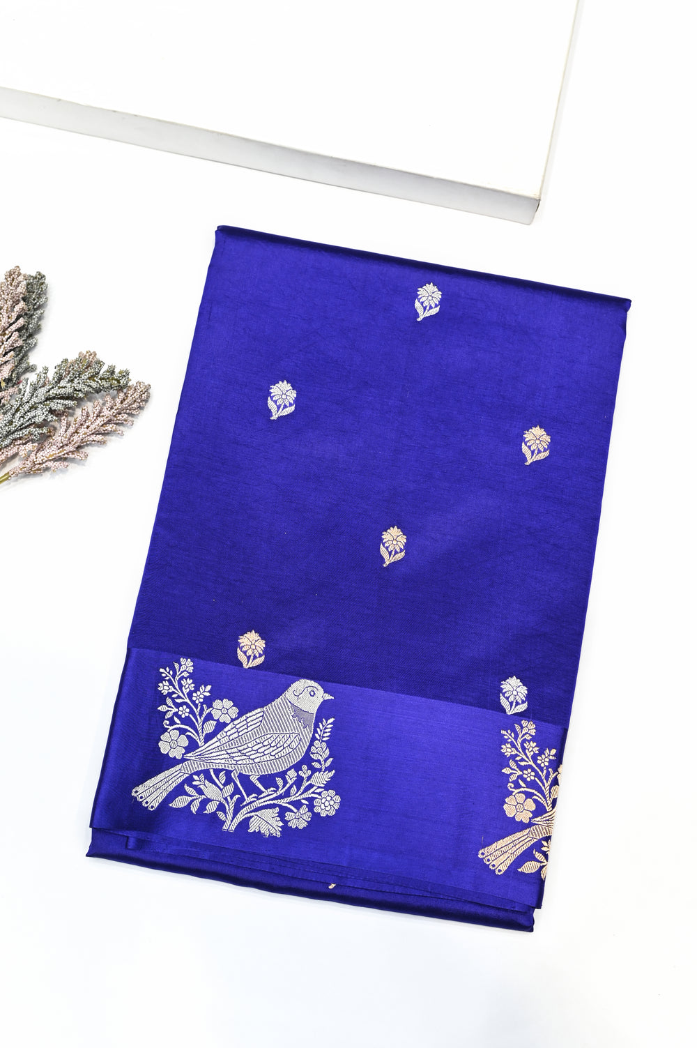 Handwoven Royal Blue Banarasi Katan Silk Saree