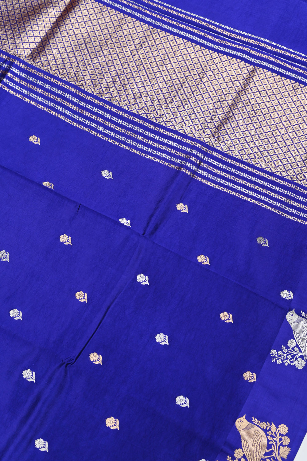 Handwoven Royal Blue Banarasi Katan Silk Saree
