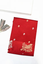 Handwoven Royal Red Banarasi Katan Saree