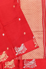 Handwoven Royal Red Banarasi Katan Saree