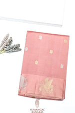 Handwoven Blush Rose Banarasi Katan Silk  Saree