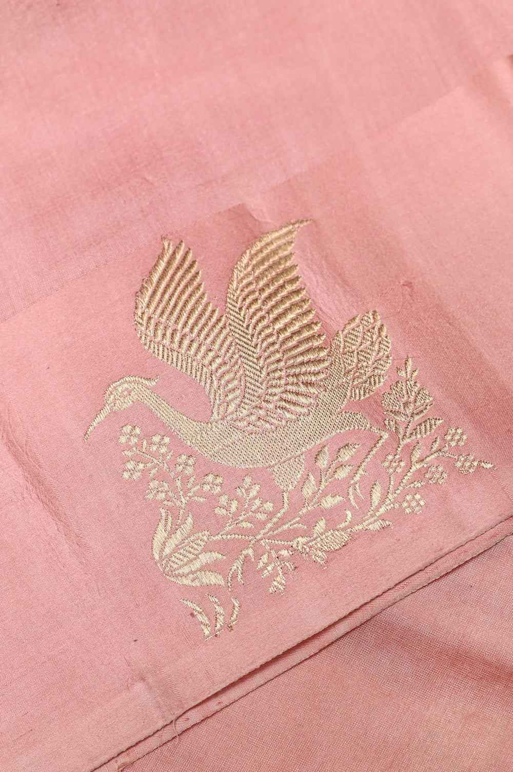 Handwoven Blush Rose Banarasi Katan Silk  Saree