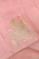 Handwoven Blush Rose Banarasi Katan Silk  Saree