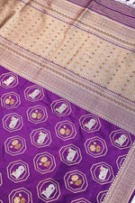 Purple Pichwai Katan Silk Handwoven Banarasi Saree