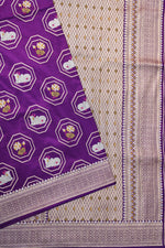 Purple Pichwai Katan Silk Handwoven Banarasi Saree