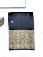 Aegean Blue Motif Soft Silk  Handwoven Banarasi Saree