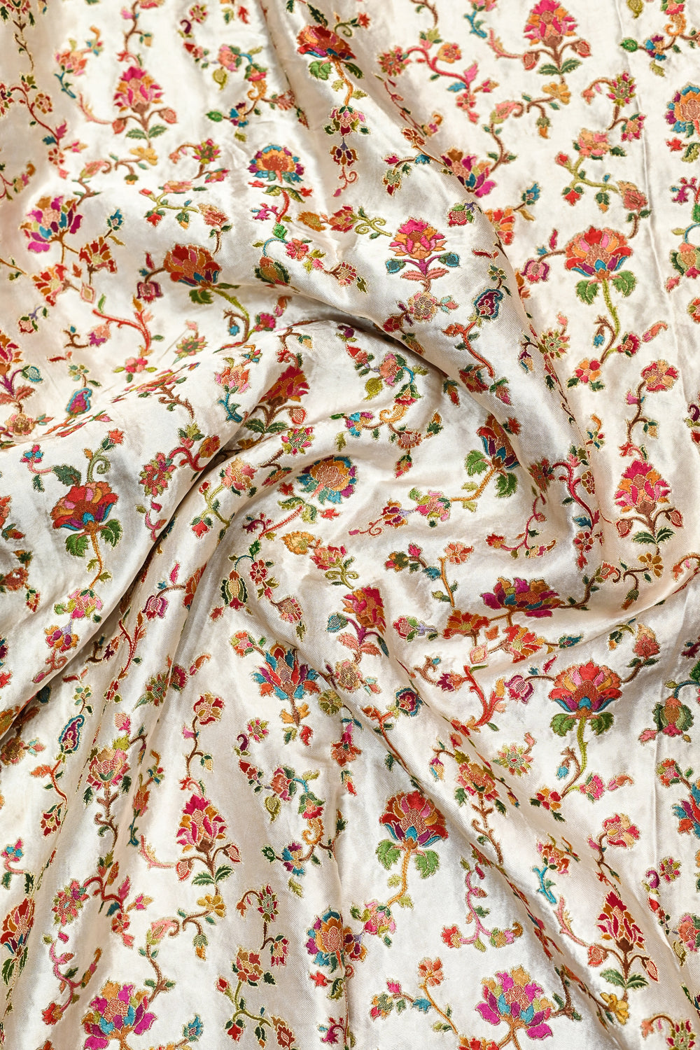Off White Kalamkari Moonga Silk Blended Saree