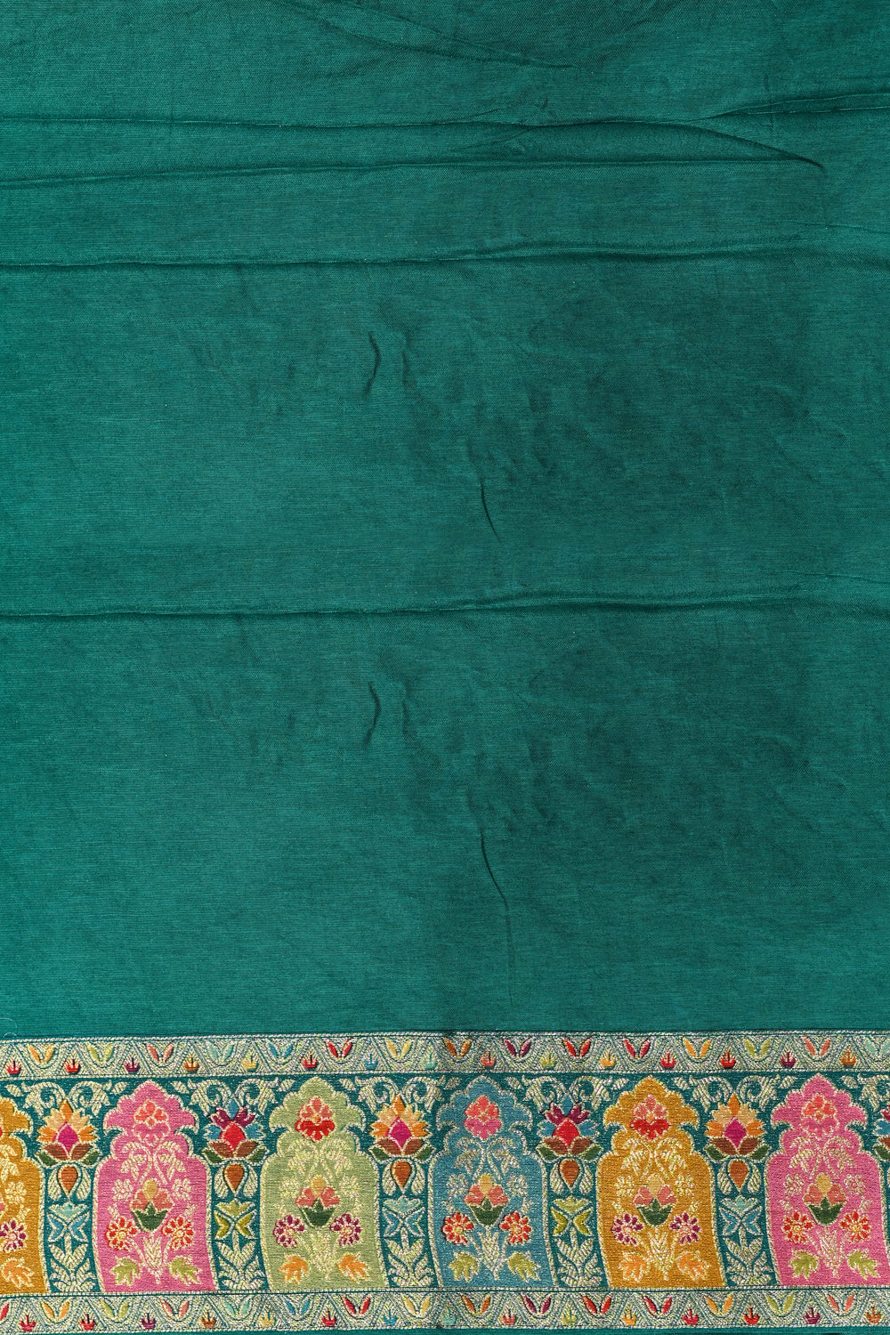 Mustard Yellow Kalamkari Moonga Silk Blended Saree