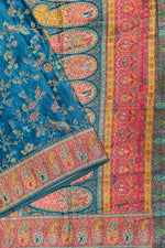 Blue Kalamkari Moonga Silk Blended Saree