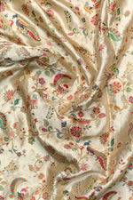 Off White Kalamkari Moonga Silk Blended Saree