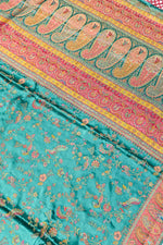 Sky Blue Kalamkari Moonga Silk Blended Saree