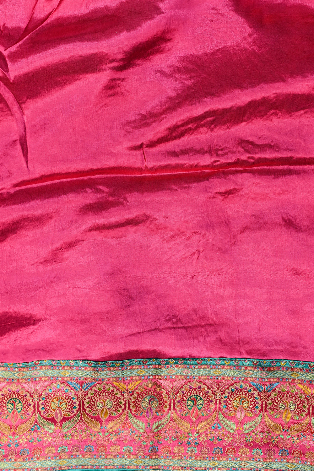 Sky Blue Kalamkari Moonga Silk Blended Saree