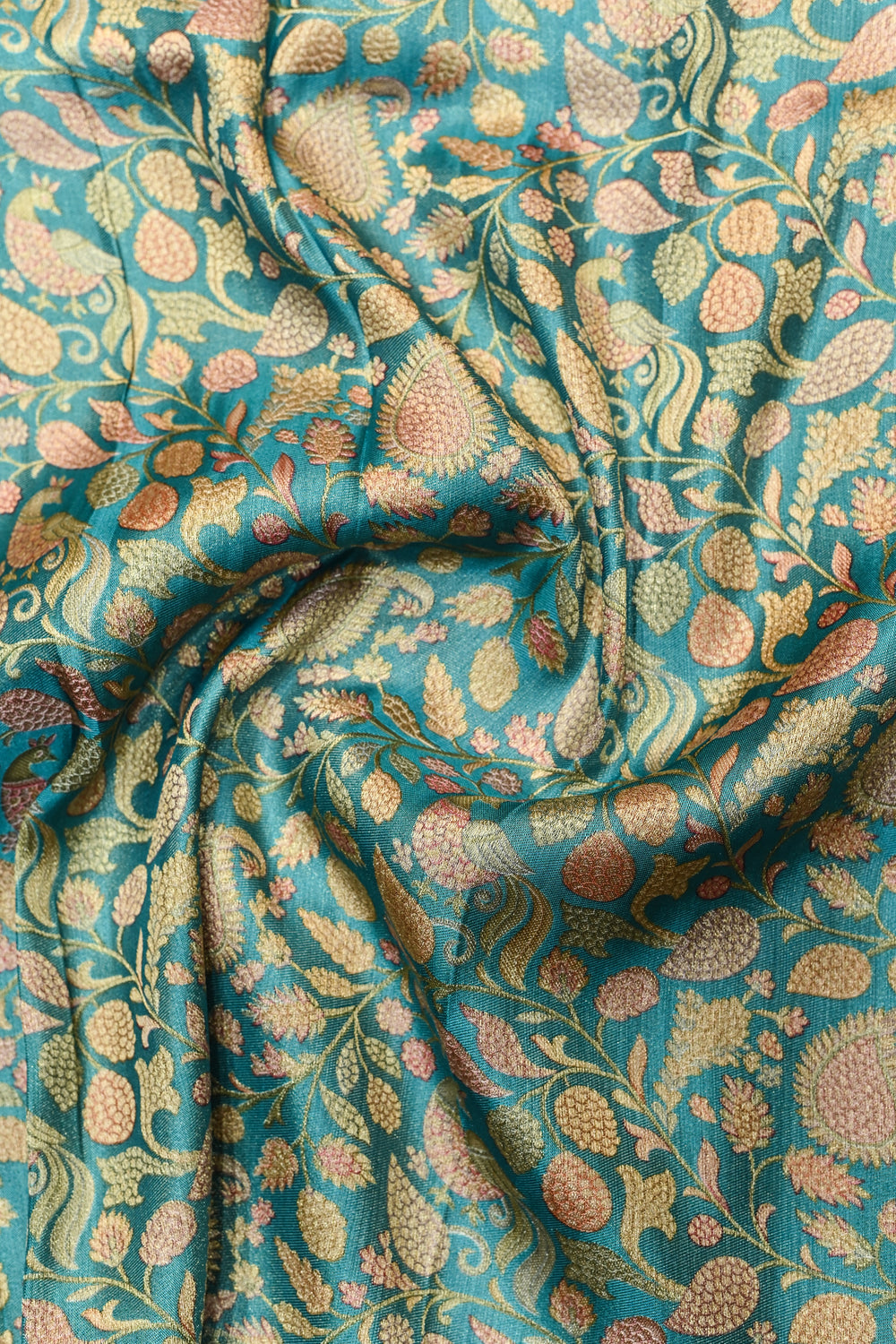 Grey Kalamkari Moonga Silk Blended Saree