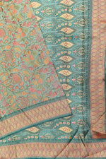 Grey Kalamkari Moonga Silk Blended Saree