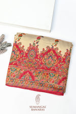 Cream Kalamkari Moonga Silk  Blended Saree