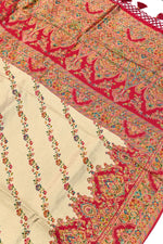 Cream Kalamkari Moonga Silk  Blended Saree