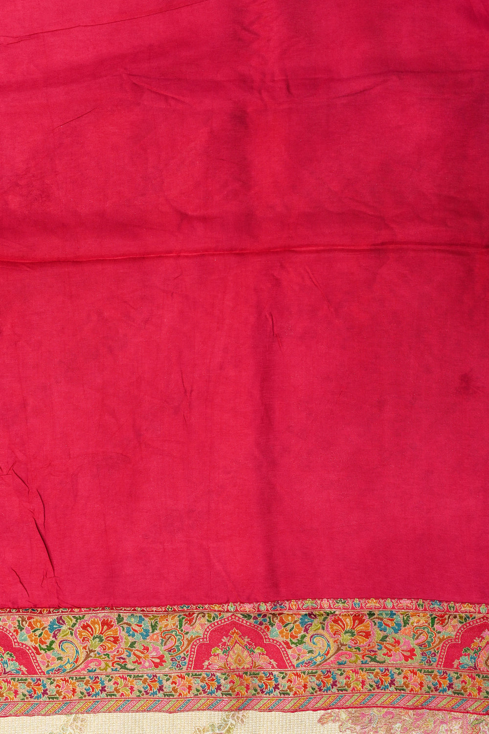 Cream Kalamkari Moonga Silk  Blended Saree