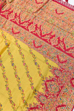 Yellow Kalamkari Moonga Silk  Blended Saree