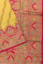 Yellow Kalamkari Moonga Silk  Blended Saree