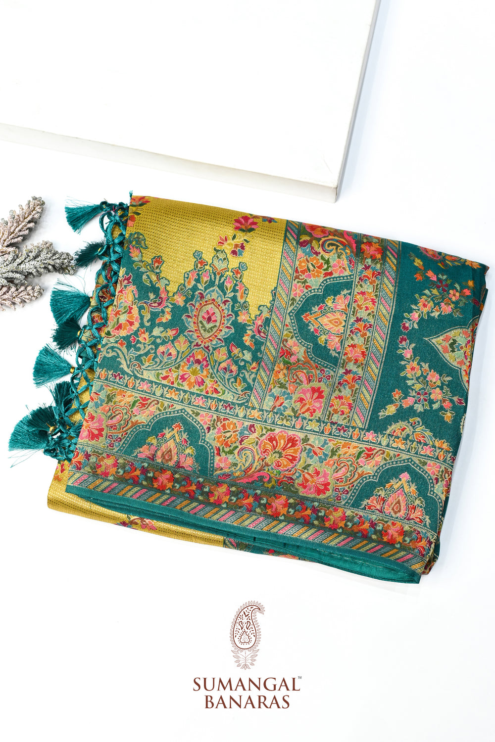 Blue Kalamkari Moonga Silk  Blended Saree