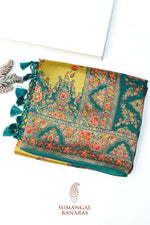 Blue Kalamkari Moonga Silk  Blended Saree