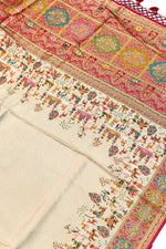 Off White Kalamkari Moonga Silk Blended Saree