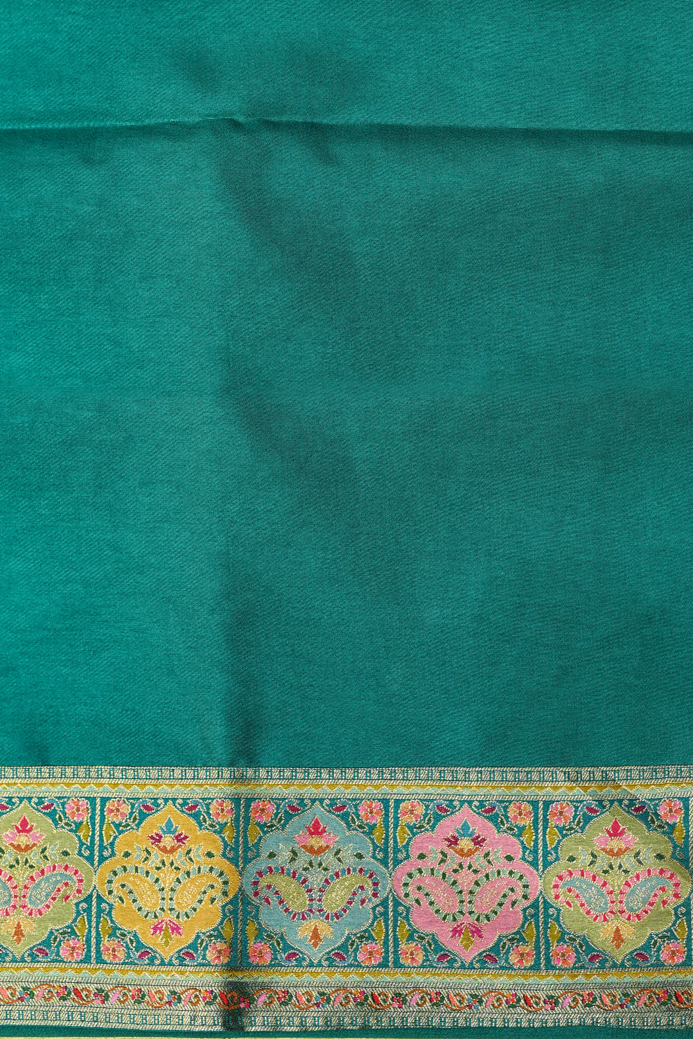 Mustard Yellow Kalamkari Moonga Silk Blended Saree