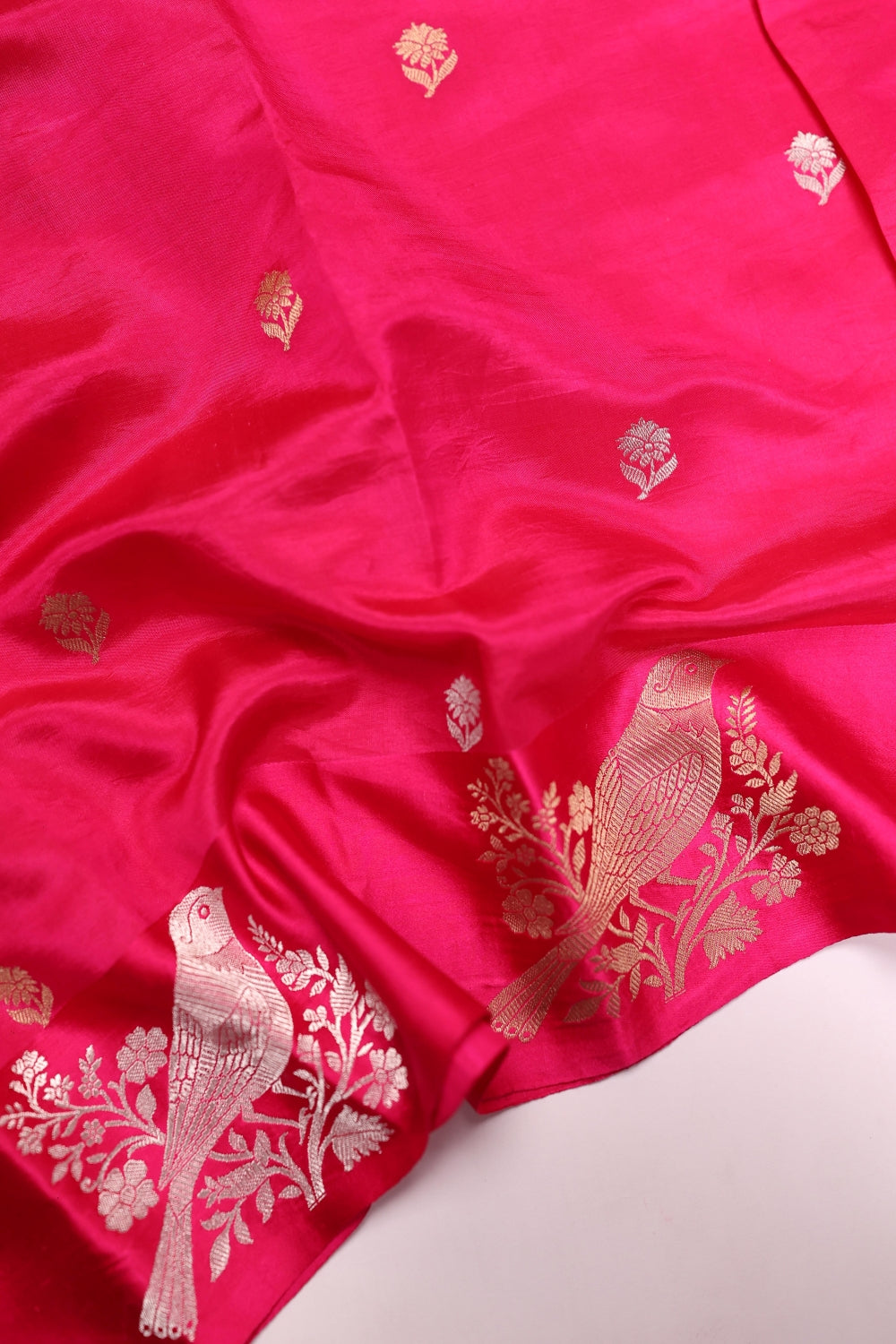 Handwoven Rani Pink Banarasi Katan Silk Suit