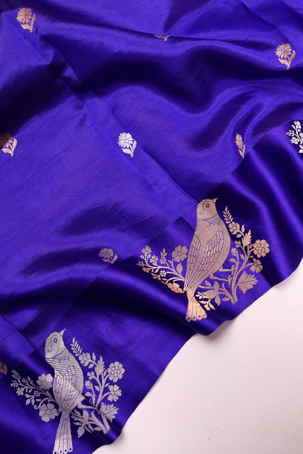 Handwoven Royal Blue Banarasi Katan Silk Suit