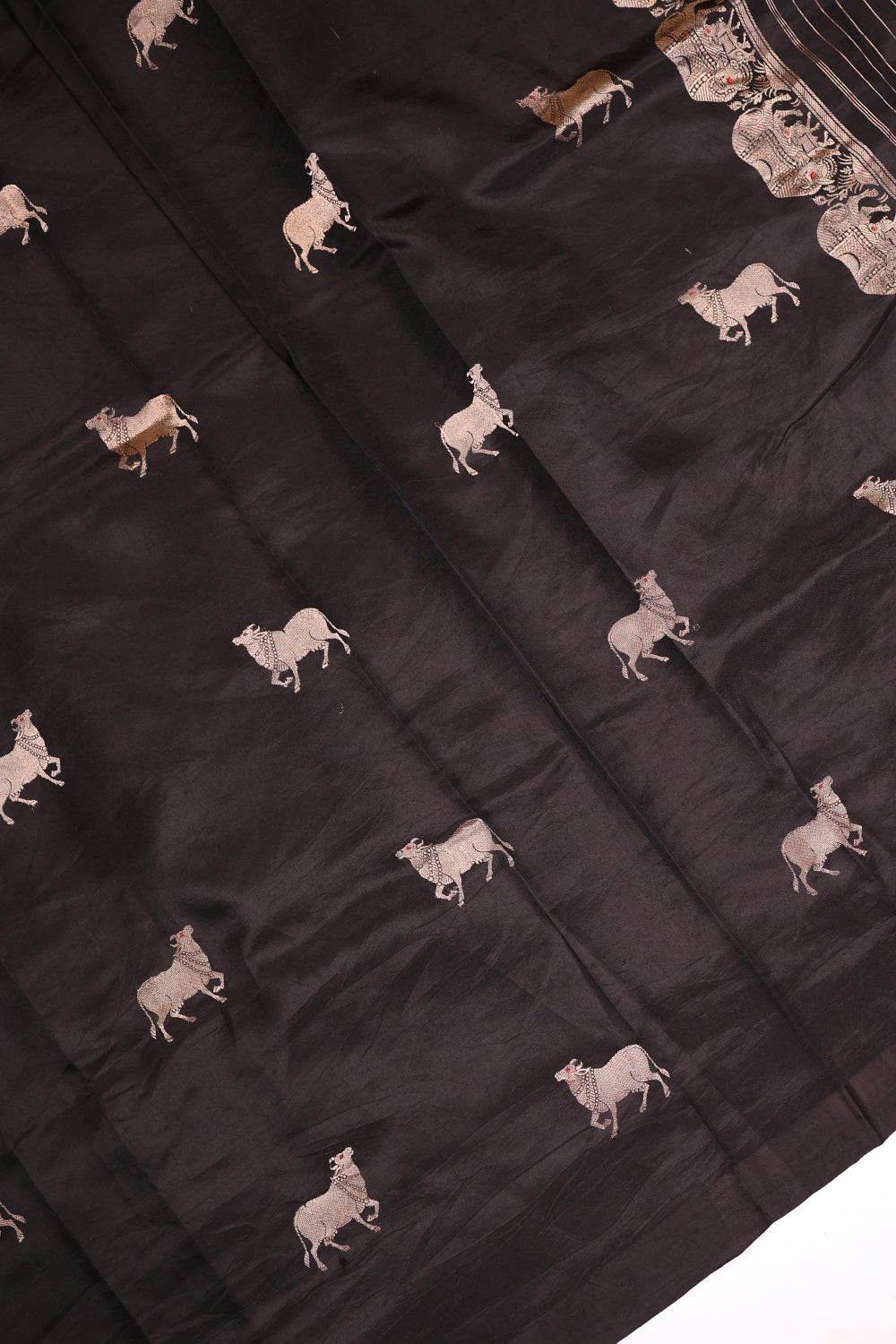 Handwoven Black Banarasi Katan Silk Suit