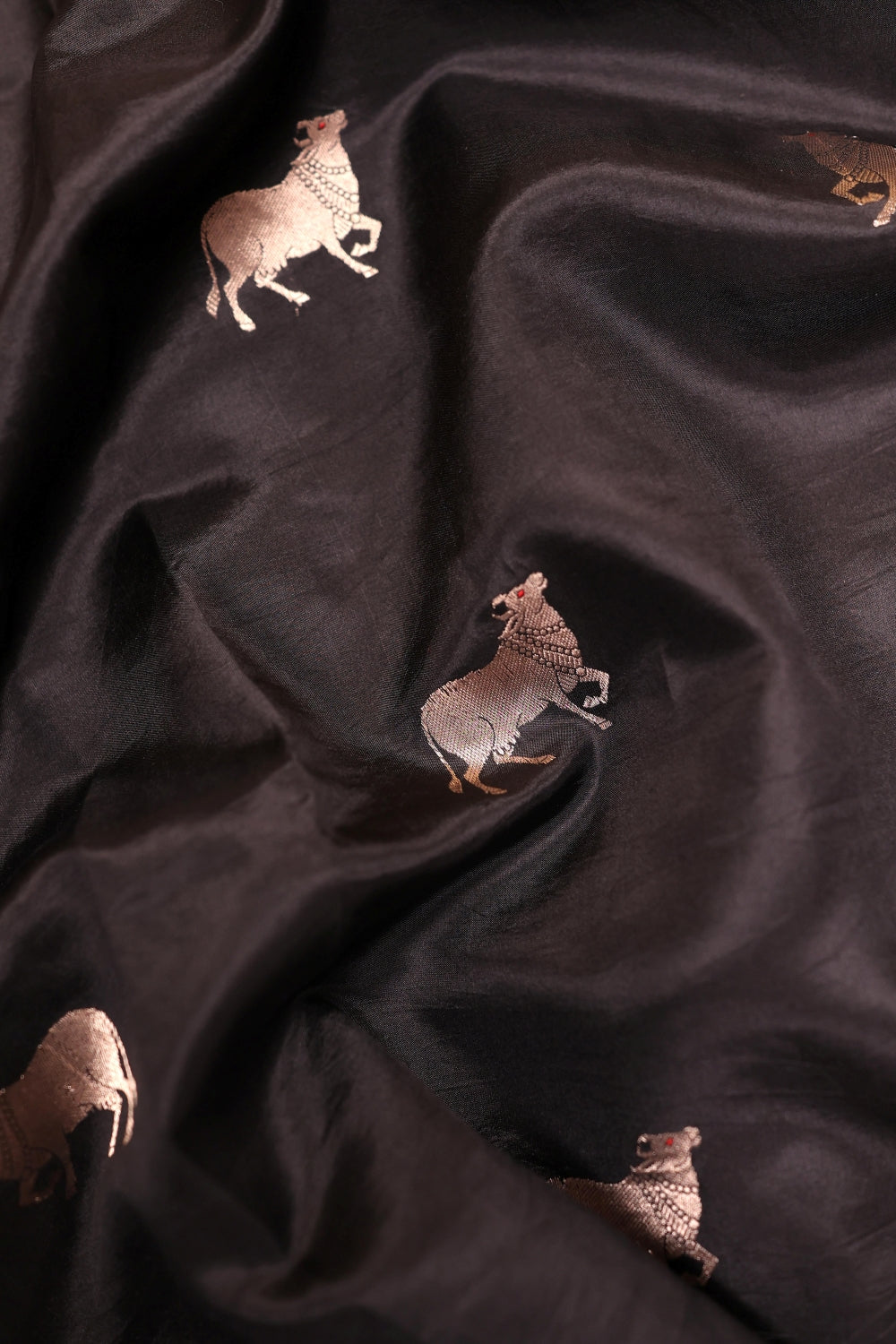 Handwoven Black Banarasi Katan Silk Suit