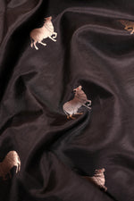 Handwoven Black Banarasi Katan Silk Suit