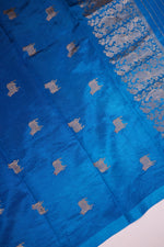 Handwoven Sky Blue Banarasi Katan Silk Suit