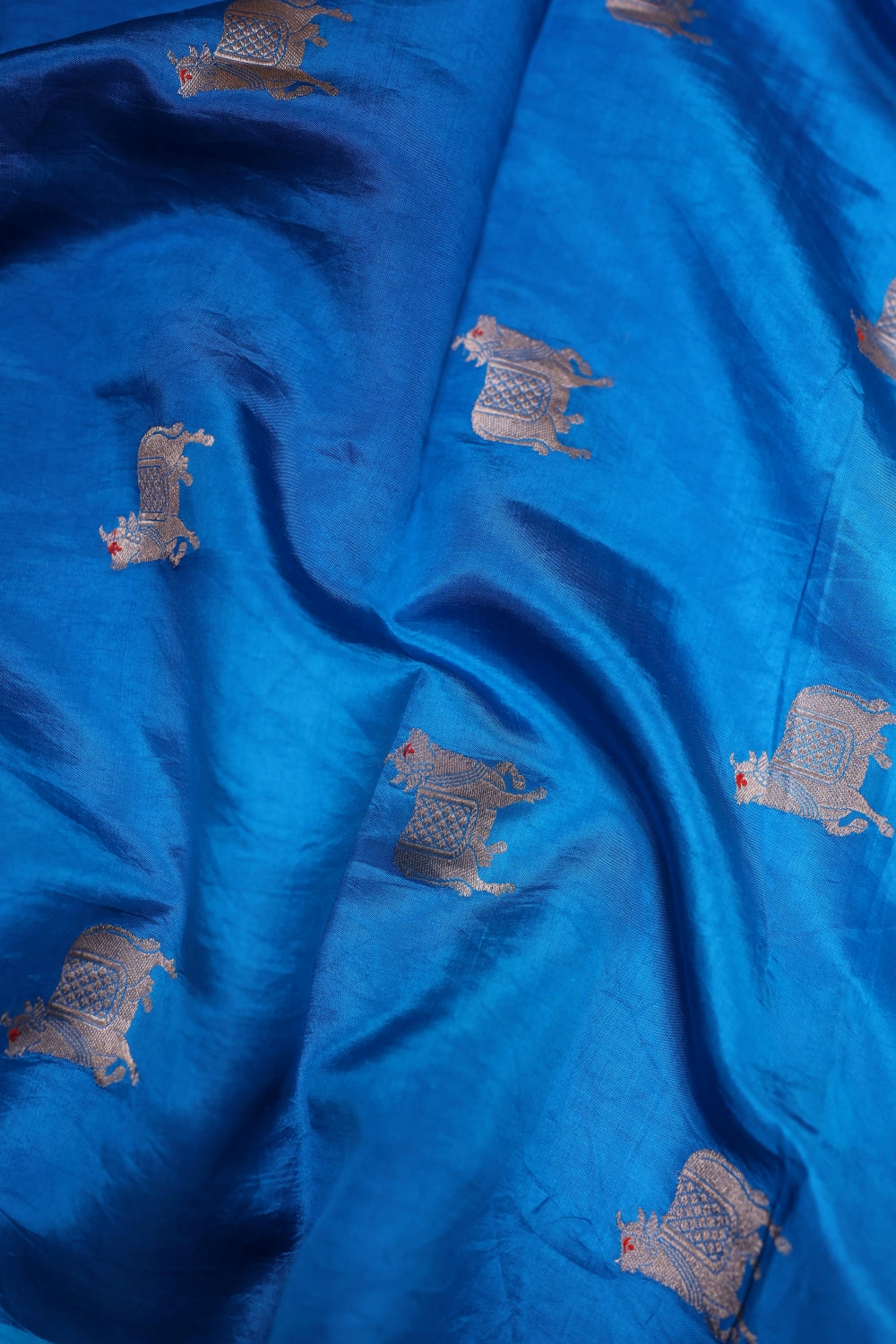 Handwoven Sky Blue Banarasi Katan Silk Suit