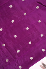 Handwoven Dark Purple Banarasi Katan Silk Suit