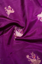 Handwoven Dark Purple Banarasi Katan Silk Suit