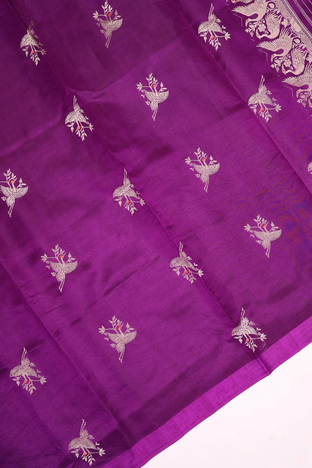 Handwoven Dark Purple Banarasi Katan Silk Suit