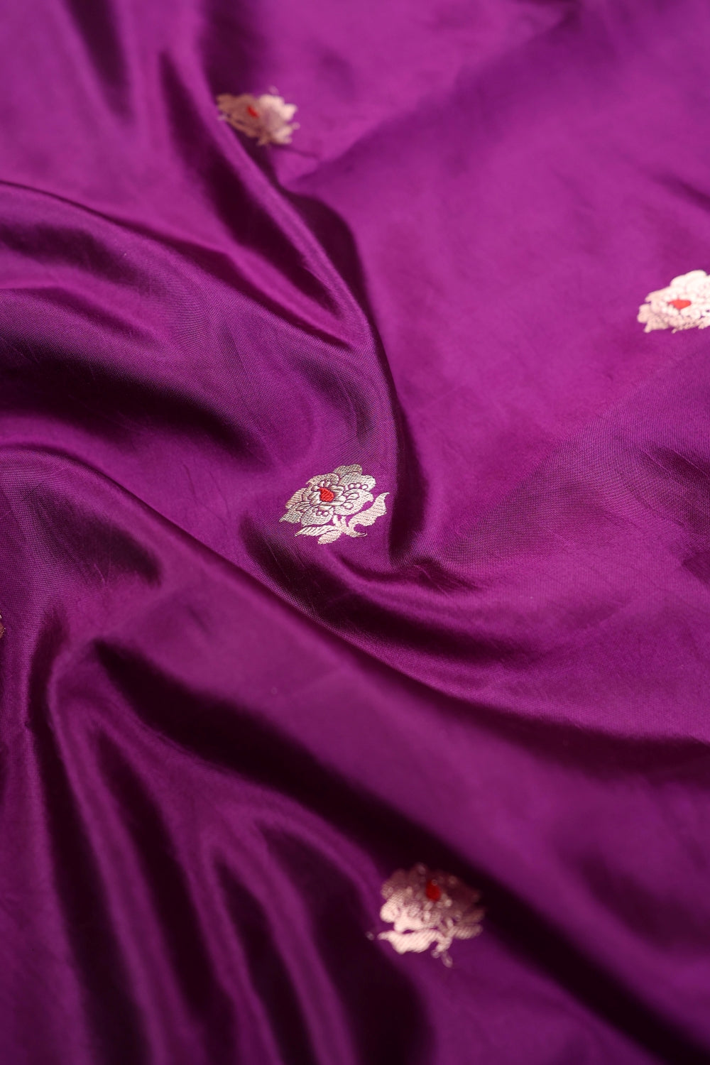Handwoven Dark Purple Banarasi Katan Silk Suit