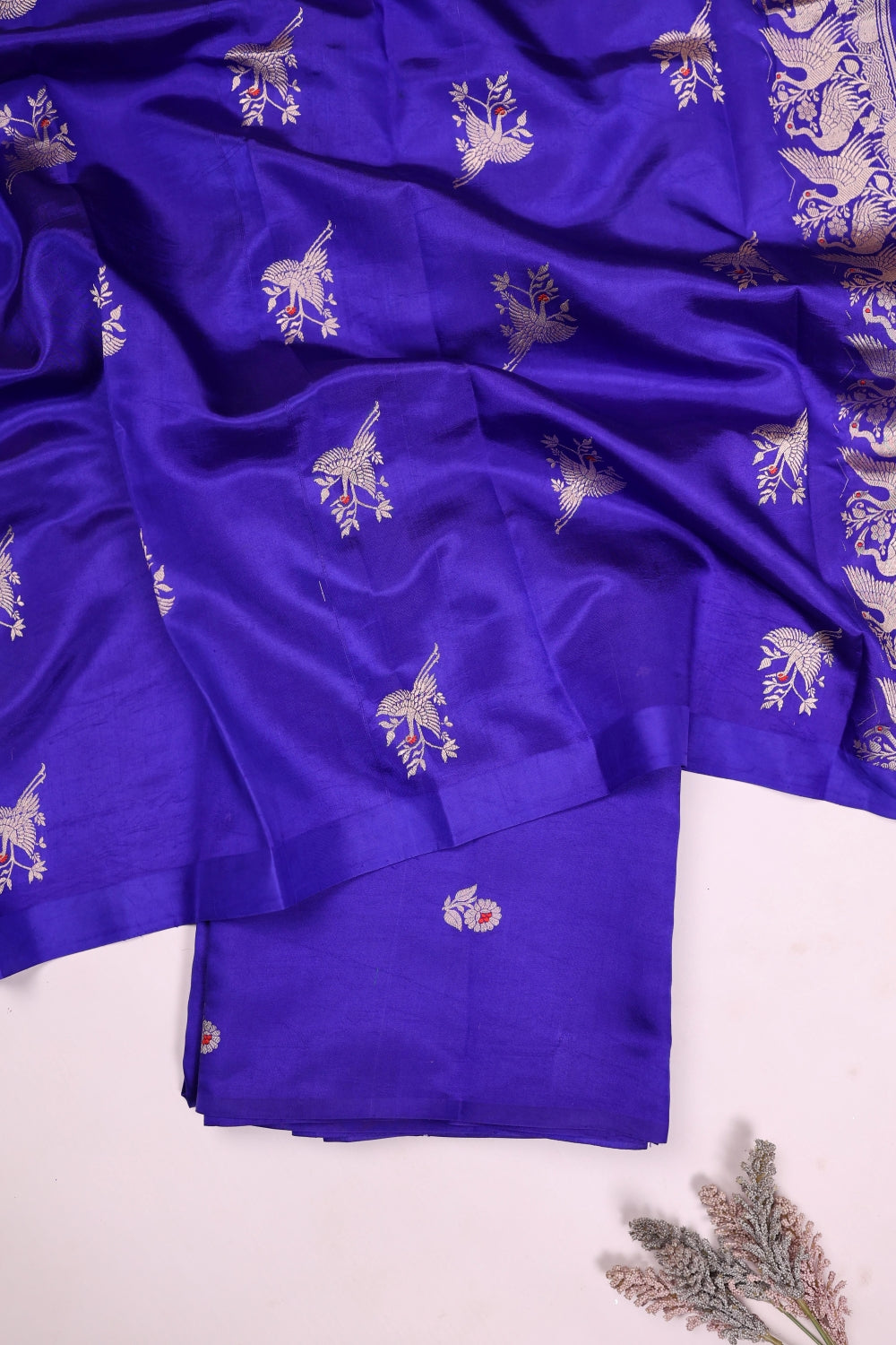 Handwoven Violet Banarasi Katan Silk Suit