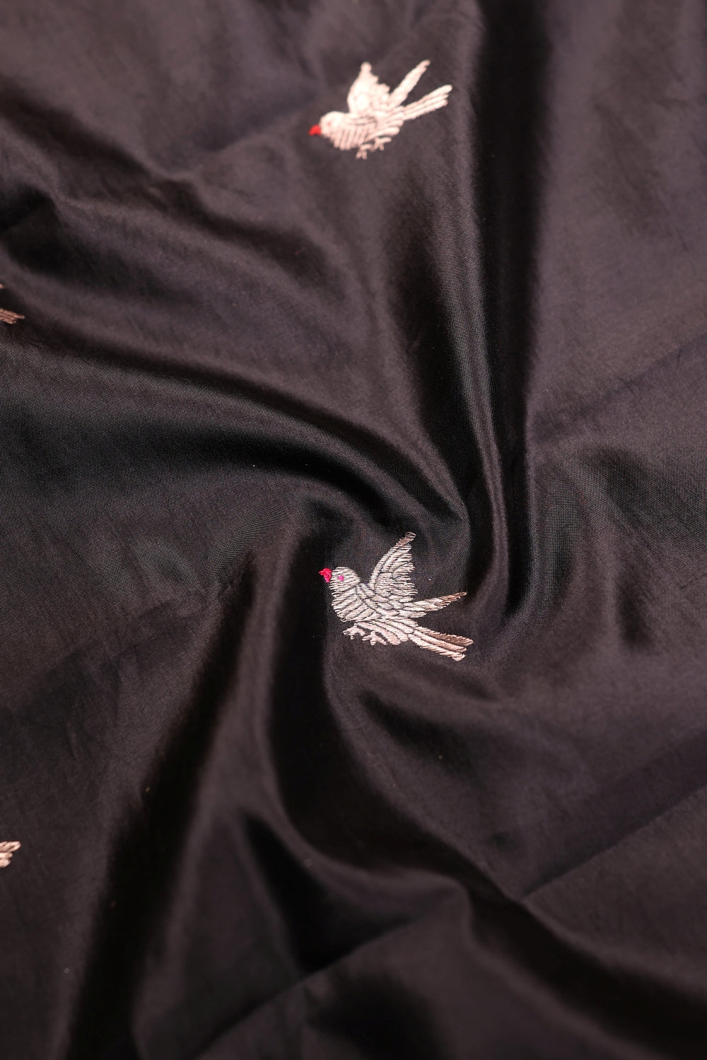 Handwoven Jet Black Banarasi Katan Silk Suit