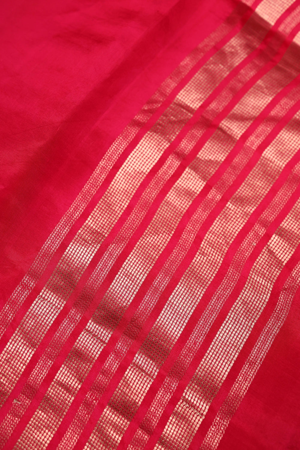 Handwoven Pinkish Red Banarasi Katan Silk Co - ord Set