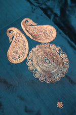 Handwoven Bottle Green Banarasi Katan Silk Co - ord Set