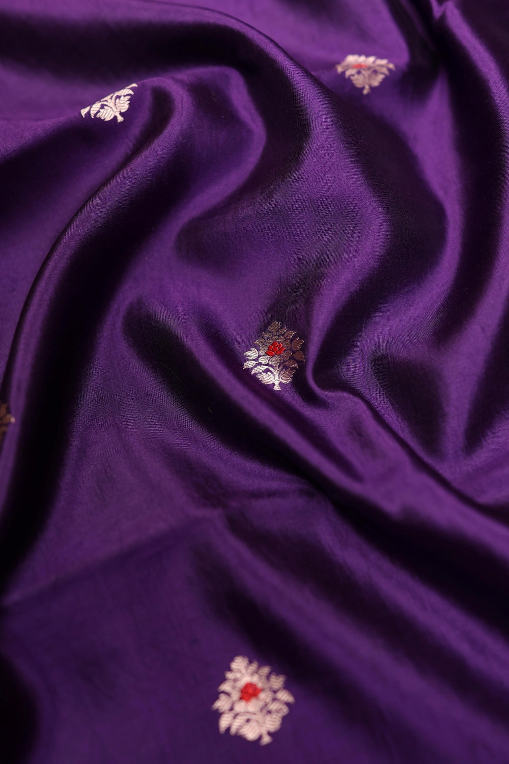 Handwoven Dark Purple Banarasi Katan Silk Suit