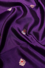 Handwoven Dark Purple Banarasi Katan Silk Suit