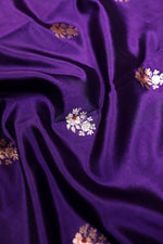 Handwoven Dark Purple Banarasi Katan Silk Suit
