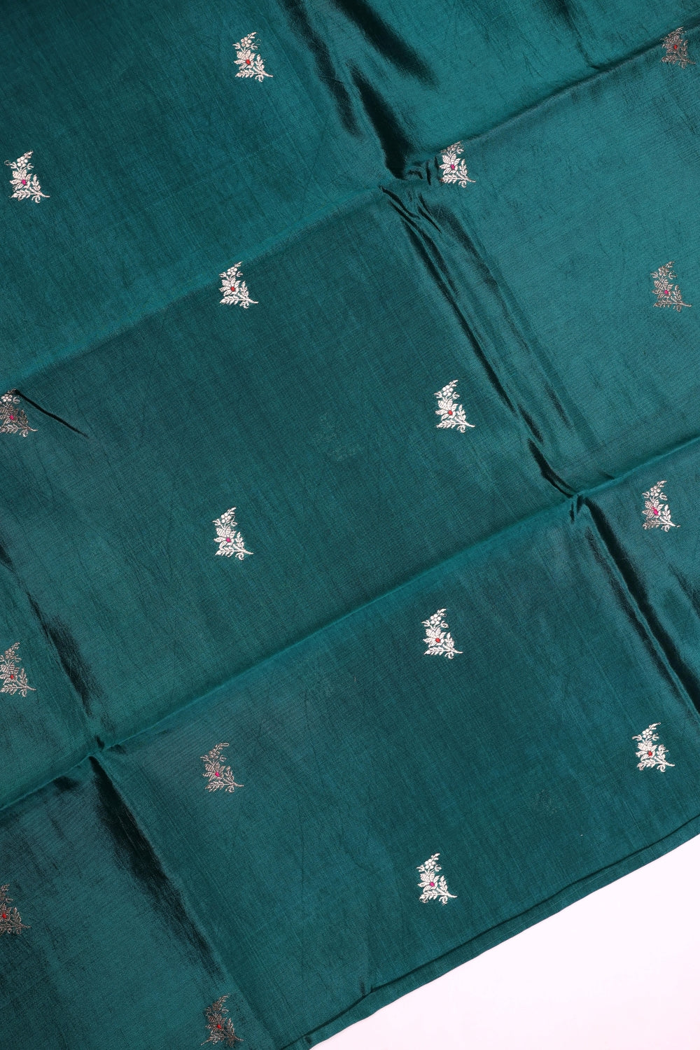 Handwoven Peacock Green Banarasi Katan Silk Suit