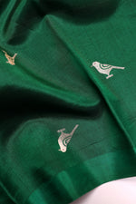 Handwoven Dark Green Motif Banarasi Katan Silk Suit